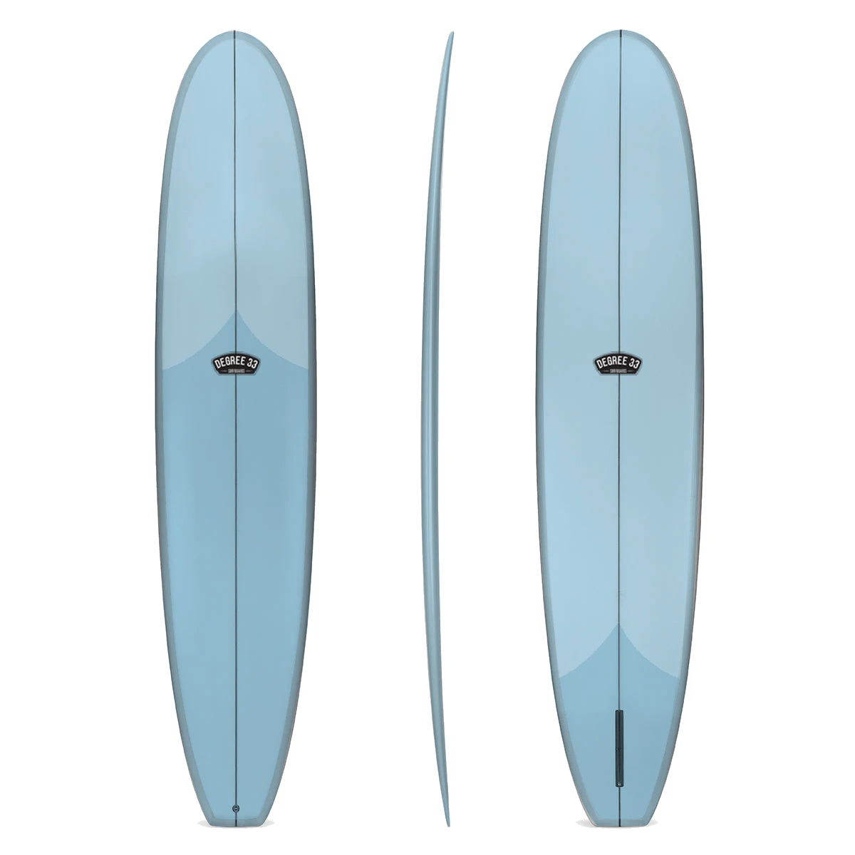 Classic Longboard Surfboard Blue Resin Tint (Poly) by Degree 33 Surfboards