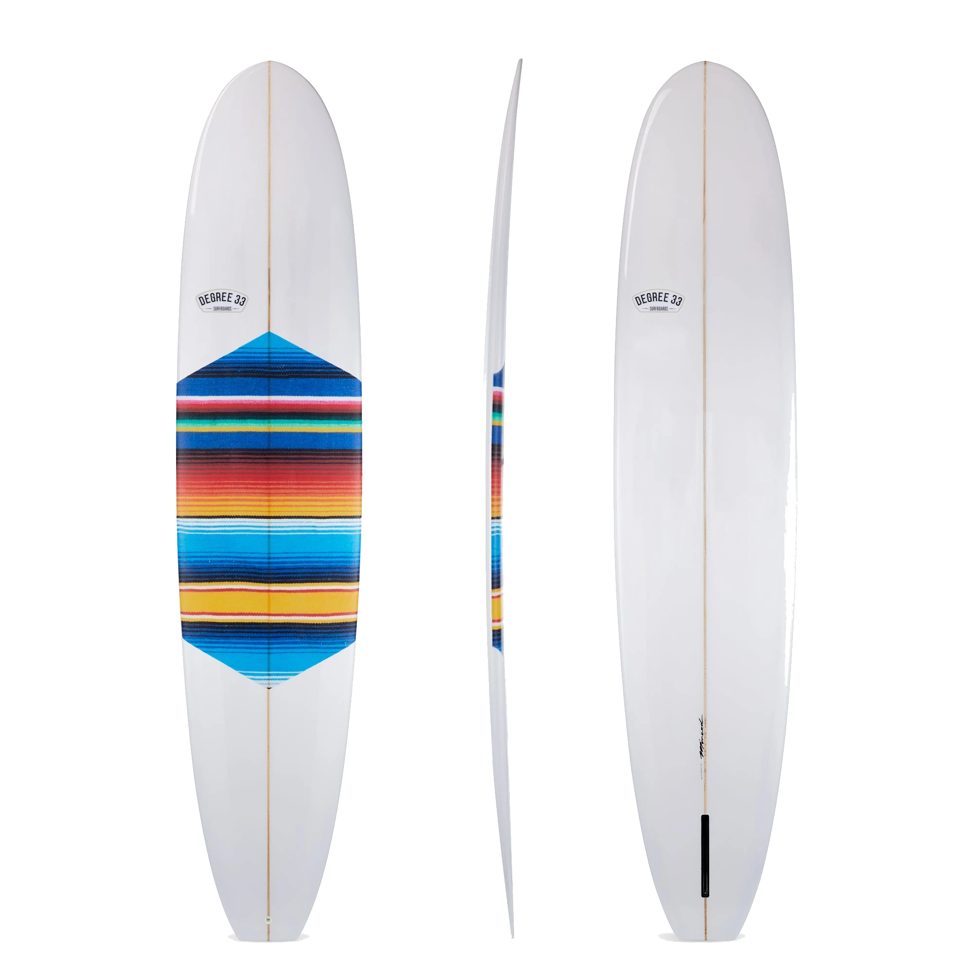 Classic Longboard Surfboard Mexican Blanket Print Deck Inlay (Poly) by Degree 33 Surfboards
